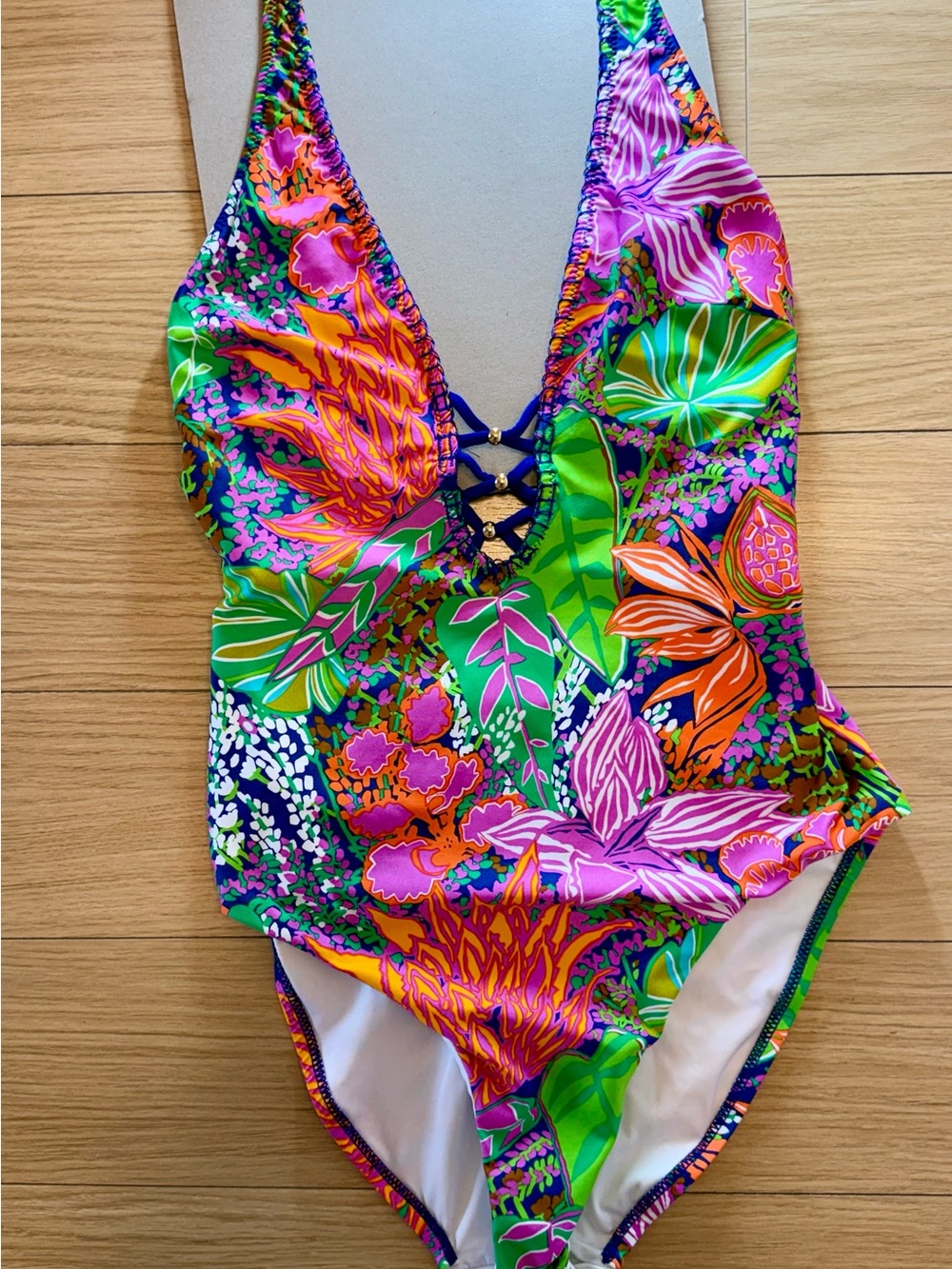 TRINA TURK Tropic Escape One-Piece Swimsuit Sz 10 - LIKE NEW